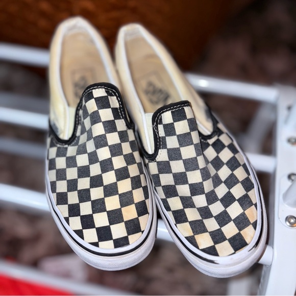Vans Shoes - ⚡️FRIDAY FLASH SALE⚡️ Vans Black and White Checkered Sneakers Slip-On